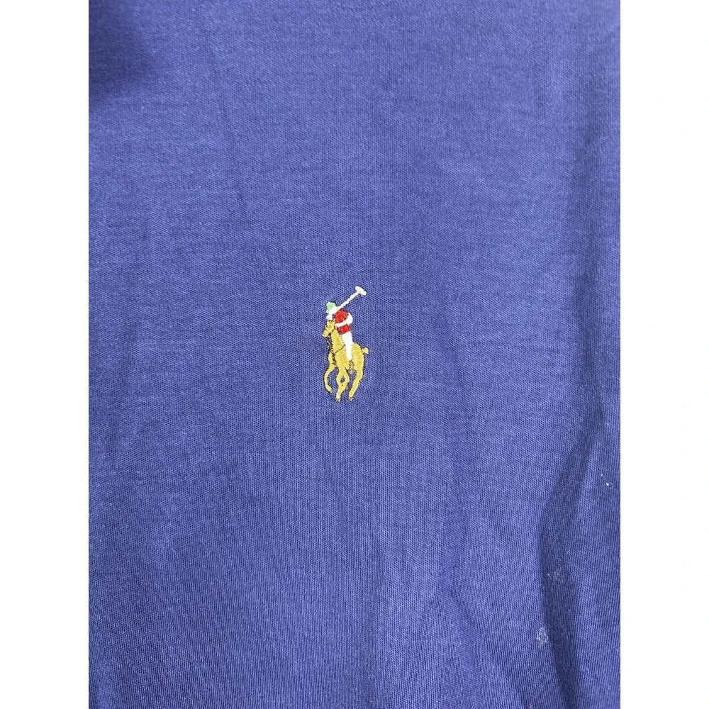 POLO RALPH LAUREN Pima Soft Touch Mens Size XL Polo Navy Natural Flesh Pony